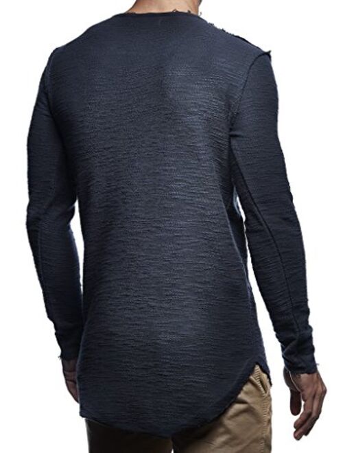 Leif Nelson Men's Oversized Long Sleeve T-Shirt Sweatshirt LN6323