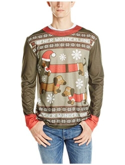 Faux Real Men's 3D Photo-Realistic Ugly Christmas Sweater Long Sleeve T-Shirt