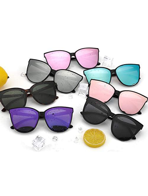 LVIOE Cat Eyes Sunglasses for Women, Polarized Oversized Fashion Vintage Eyewear for Driving Fishing - 100% UV Protection