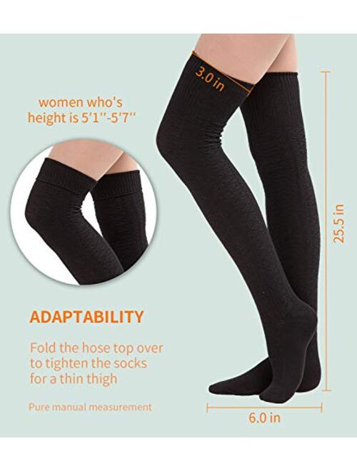 Womens Thigh High Socks Over the Knee High Leg Wamers Girls Winter Warm Crochet Socks