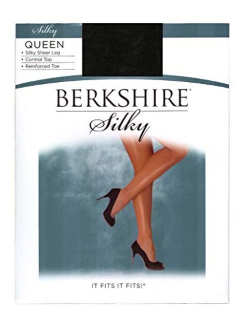 Berkshire Women's Plus-Size Queen Silky Sheer Control Top Pantyhose - Reinforced Toe