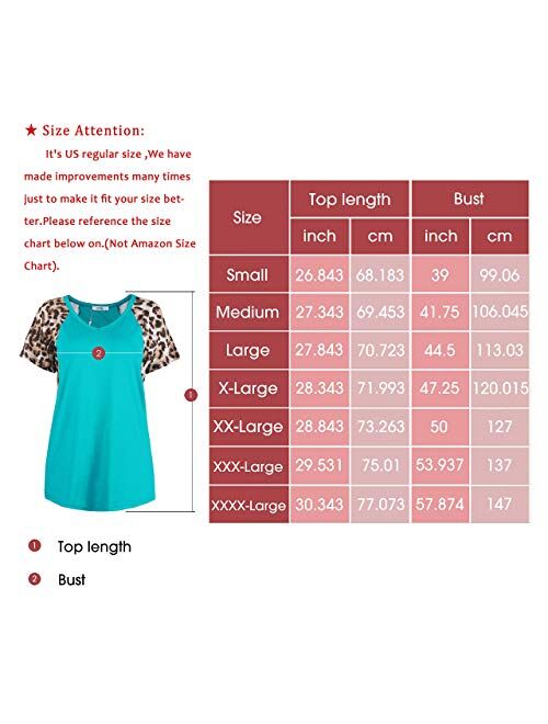 OMSJ Woman Casual Tops Long Sleeve Leopard Print Patchwork Plus Size T-Shirt Blouses