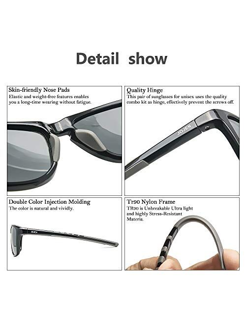 JOJEN Polarized Sports Sunglasses for men women Baseball Running Cycling Fishing Golf Tr90 ultralight Frame JE001