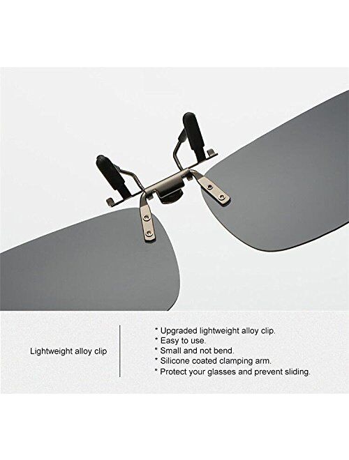 3 PACK, Clip on Flip up Polarized Lens For Prescription Glasses, UV Protection Sunglasses Over RX Eyeglasses