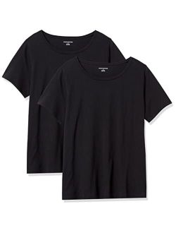 Women's Classic-Fit 100% Cotton Short-Sleeve Crewneck T-Shirt (Available in Plus Size), Pack of 2