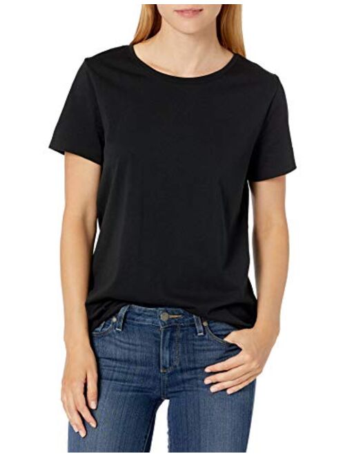 Essentials Women's 2-Pack Classic-fit 100% Cotton Short-Sleeve Crewneck T-Shirt Pack of 2 