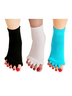 Yoga Sports GYM Five Toe Separator Socks Alignment Pain Health Massage Socks, Prevent Foot Cramps, One Pair