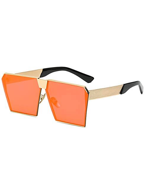 LKEYE - Unique Oversize Shield Vintage Square Sunglasses LK1705
