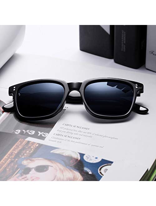 Carfia Chic Retro Polarized Womens Sunglasses UV400 Protection Hand-Polished Acetate Frame CA5354C
