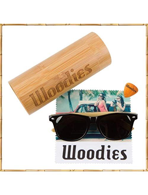 Wood Sunglasses with Polarized Lens in Bamboo Tube Packaging Woodies