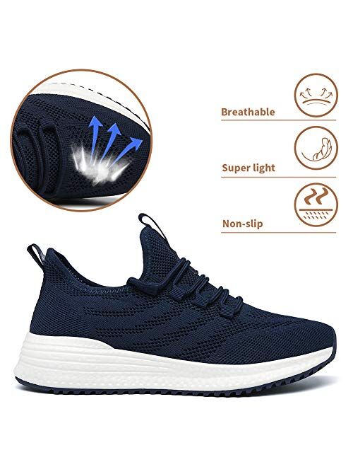 IPETSUN Women's Running Tennis Shoes - Lightweight Non Slip Breathable Mesh Sneakers Sports Athletic Work Shoes