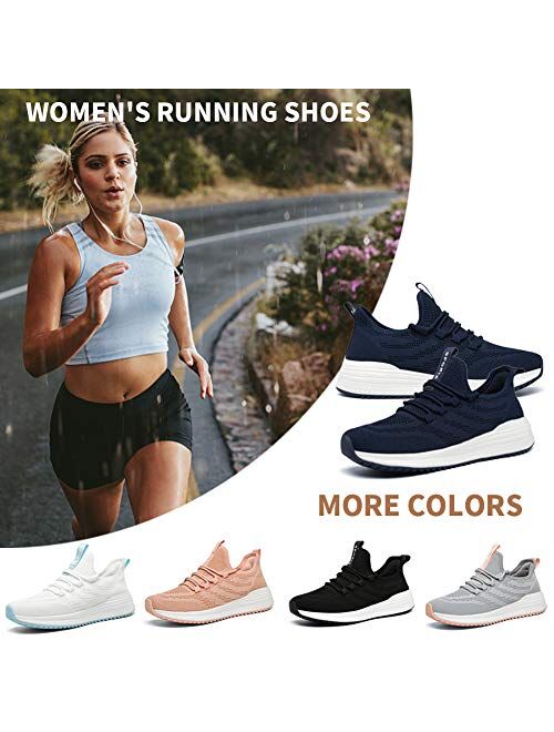 IPETSUN Women's Running Tennis Shoes - Lightweight Non Slip Breathable Mesh Sneakers Sports Athletic Work Shoes