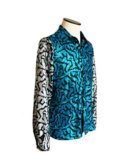 Mens Tiger King Shirt Joe Cospay Shiny Sequins Button Shirt (Hand Made Sequins)