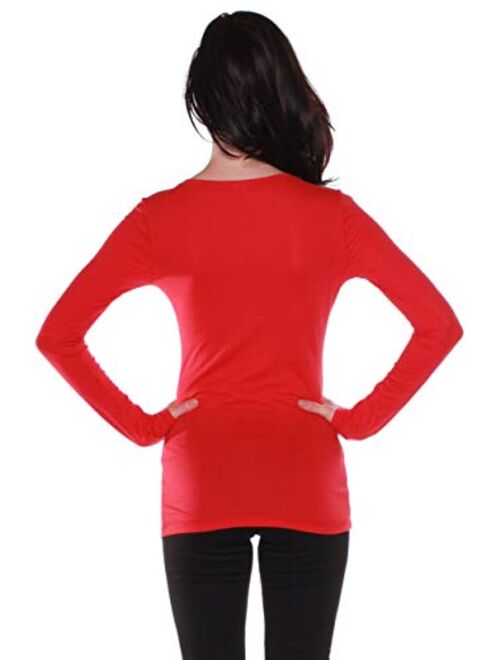 Active Basic Athletic Fitted Plain Long Sleeves Round Crew Neck T Shirt Top