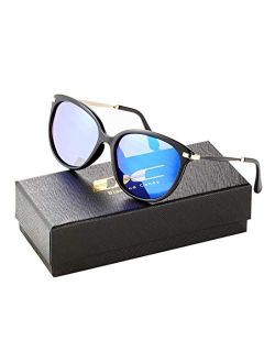 Diamond Candy Classic Round Polarized Sunglasses Vintage Mirrored Glasses For Women