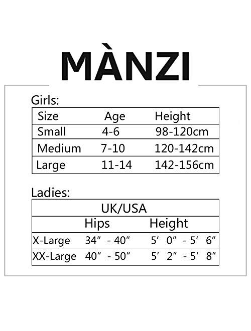 MANZI 1-3 Pairs Women's Girls' Basic Convertible Transition Ballet Dance Tights 40 Denier