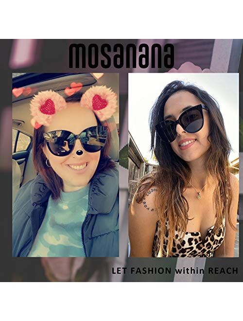 Mosanana Fashion Cat Eye Sunglasses for Women Oversized Style MS51802