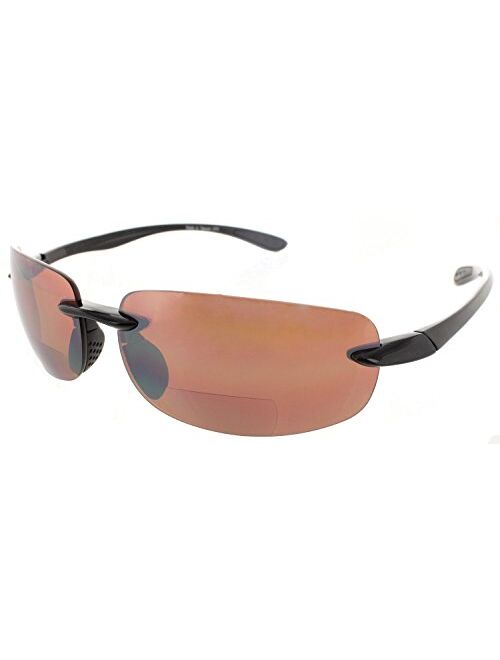 Fiore Island Sol Bifocal Sunglasses Rimless TR90 Sun Reading Glasses Bi Focal Readers For Men And Women | 100% UV Protection