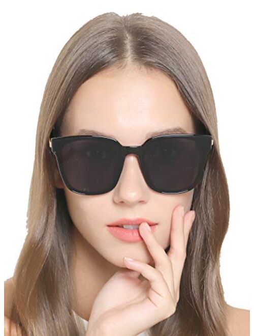 Square Sunglasses Womens Mens Oversized Mirrored lens U886
