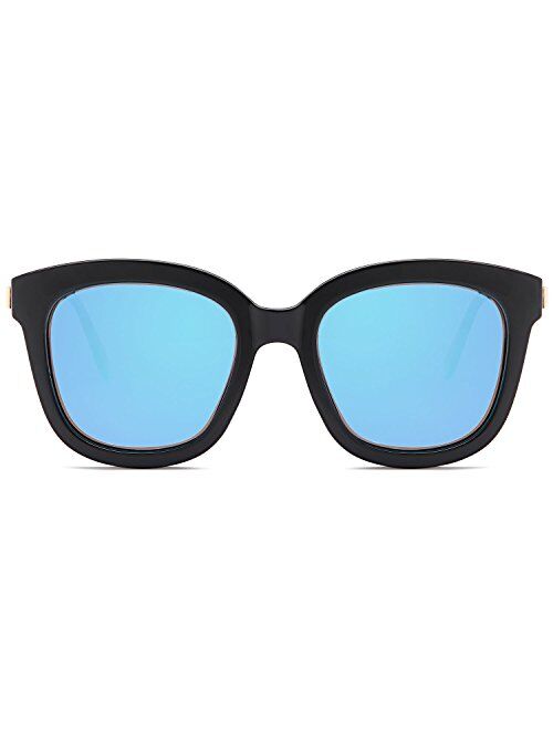 CATWALK UV400 Womens Round CatEye Sunglasses with Design Fashion Frame and Flash Lens Option