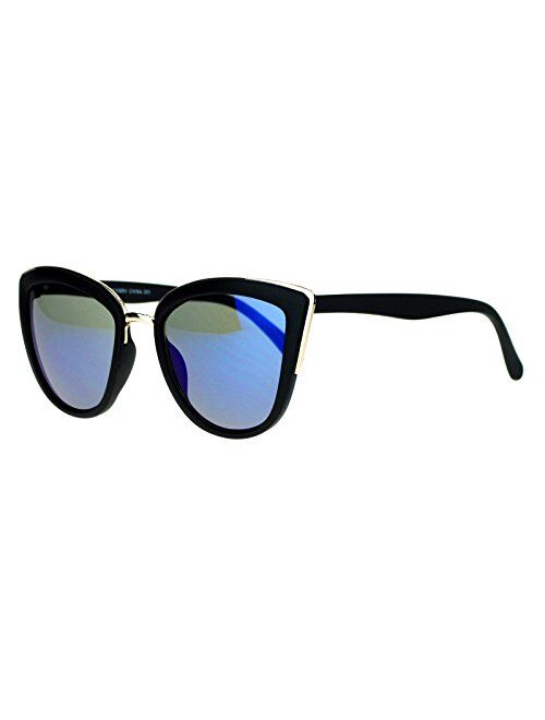 SA106 Womens Color Mirror Mirrored Lens Oversize Cat Eye Sunglasses