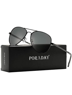 Polarized Aviator Sunglasses for Men Women Metal Frame 100% UV400 Protection Lens, 58mm