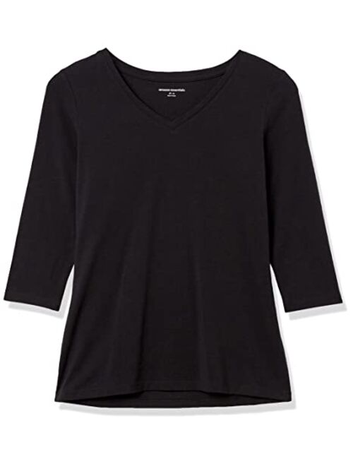 Amazon Essentials Women's Classic-Fit 3/4 Sleeve V-Neck T-Shirt