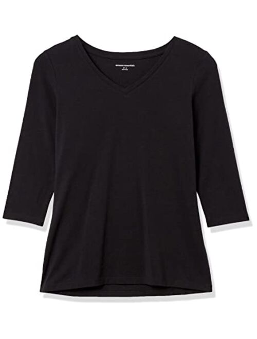 Amazon Essentials Women's Classic-Fit 3/4 Sleeve V-Neck T-Shirt
