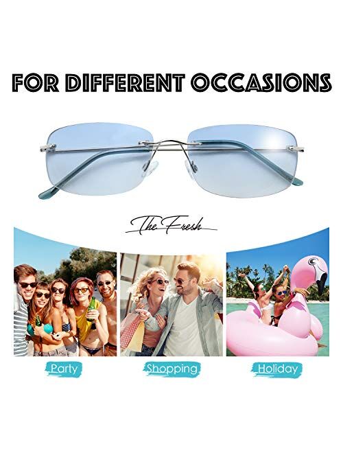 The Fresh Minimalist Small Rectangular Sunglasses Clear Eyewear Spring Hinge - Gift Box Package