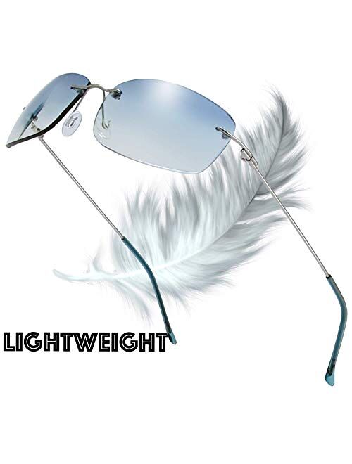 The Fresh Minimalist Small Rectangular Sunglasses Clear Eyewear Spring Hinge - Gift Box Package