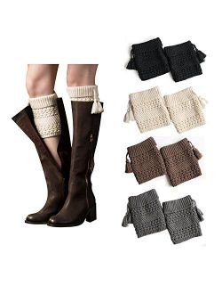 Bestjybt Womens Short Boots Socks Crochet Knitted Boot Cuffs Leg Warmers Socks