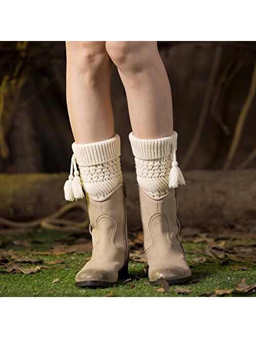 Bestjybt Womens Short Boots Socks Crochet Knitted Boot Cuffs Leg Warmers Socks