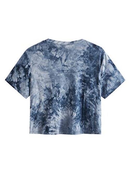 SweatyRocks Women's Casual Short Sleeve Crew Neck Basic Crop Top T Shirts