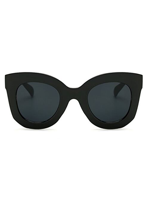 Freckles Mark Butterfly Sunglasses Semi Cat Eye Glasses Plastic Frame Clear Gradient Lenses