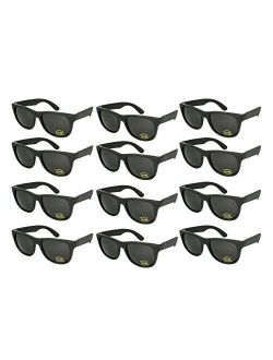 Edge I-Wear 12 Bulk 80s Neon Party Sunglasses for Adult Party Favors with CPSIA certified-Lead(Pb) Content Free