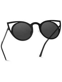 Womens Cateye Retro Fashion Retro Round Lens Cat Eye Sunglasses