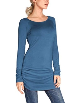 Women's Casual T-Shirt Long Sleeve Solid Tunic Tops Slim Fit