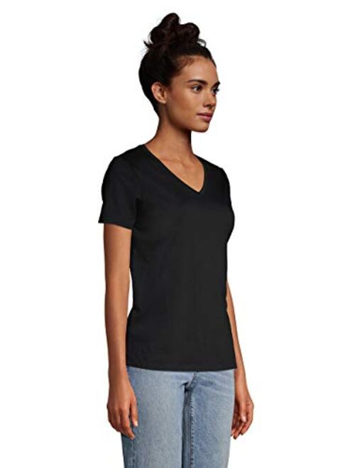 Lands' End Women's Relaxed Supima Cotton Short Sleeve V-Neck T-Shirt