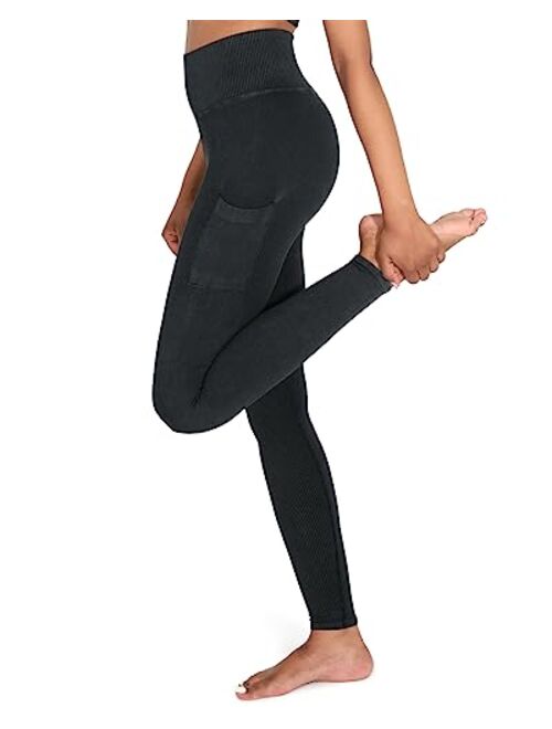 ODODOS Women's High Waist Tummy Control Compression Leggings Workout Running Yoga Leggings