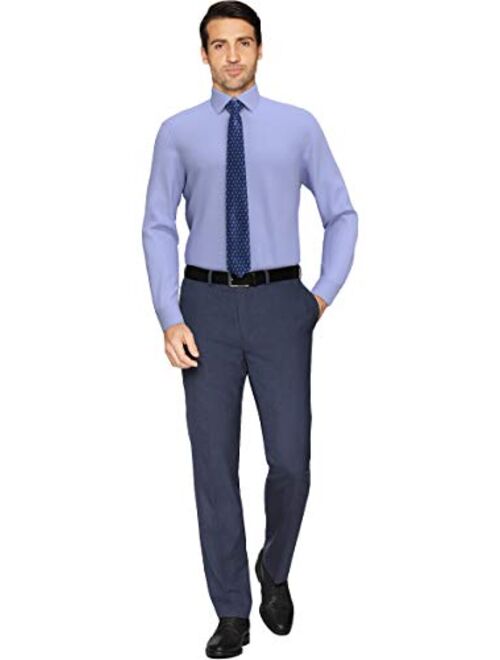 Buttoned Down Men's Tailored Fit Spread Collar Solid Non-Iron Dress Shirt