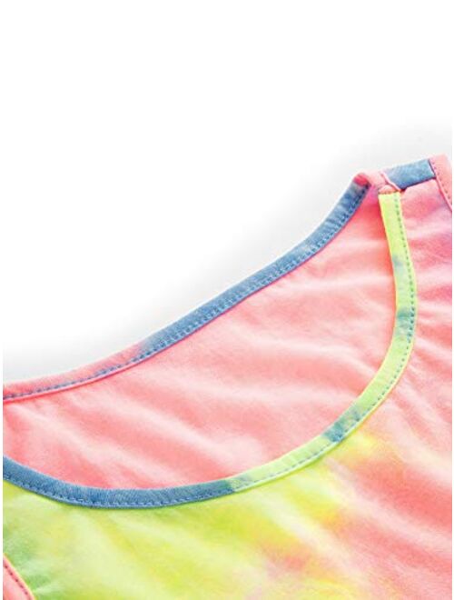 SweatyRocks Women's Tie Dye Sleeveless Workout Casual Cropped Tank Top Shirts