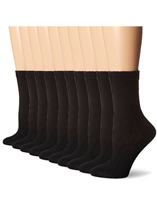 Hanes Big and Tall Women's 10 Pack Crew Sock