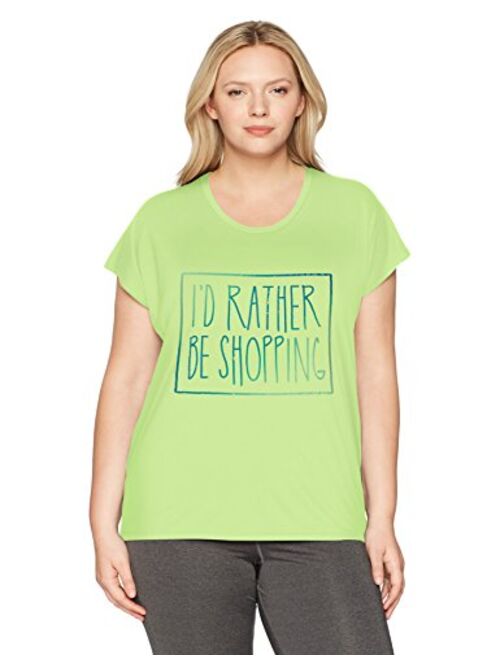 JUST MY SIZE Women's Plus Size Active Dolman Graphic Tee