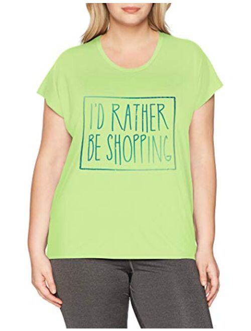 JUST MY SIZE Womens Plus Size Active Dolman Graphic Tee 