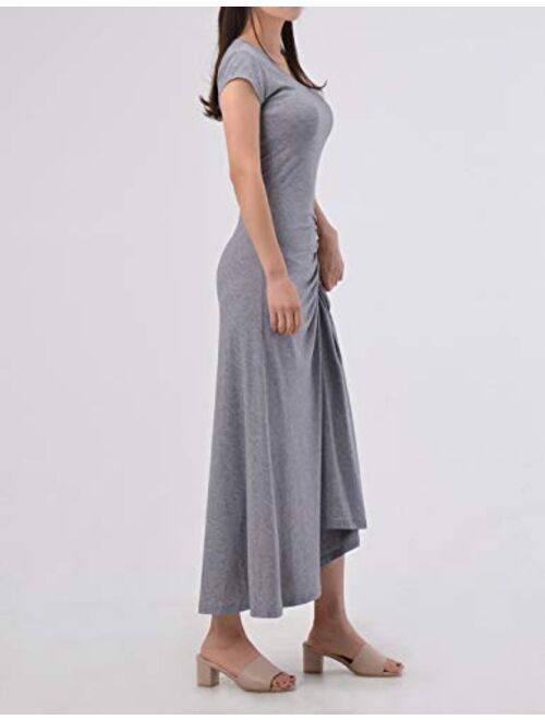 NEARKIN Slim fit Cap Sleeve Sexy Long Dresses Casual Maxi Dress for Women