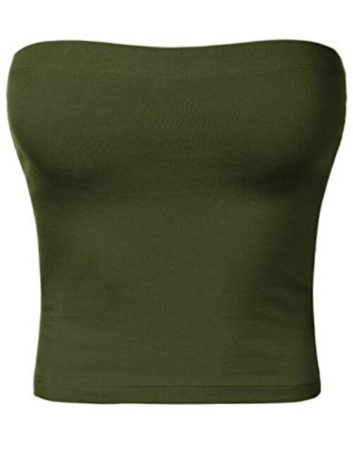 HATOPANTS Women's Tube Crop Tops Strapless Cute Sexy Cotton Tops