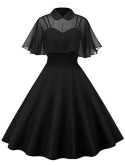 GownTown Women's 1950s Cloak Two-Piece Cocktail Dress