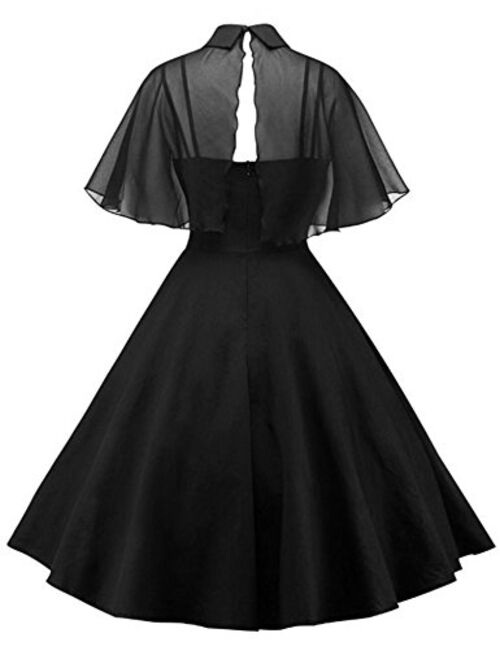GownTown Women's 1950s Cloak Two-Piece Cocktail Dress