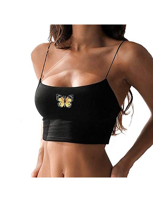 Women's All-Match Spaghetti Strap Crop Top