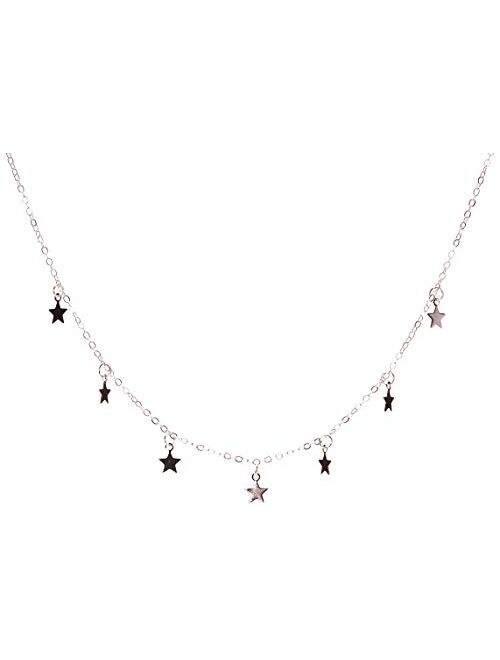 doublelovely Boho Chocker Chain Tassel Star Choker Necklace for Women Necklaces & Pendants Collar